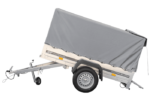KIPP Gartenanhänger 200, 200 x 106 cm Autotransportanhänger mit hoher Plane, Bügel und Stützrad, zulässiges Gesamtgewicht 500 kg